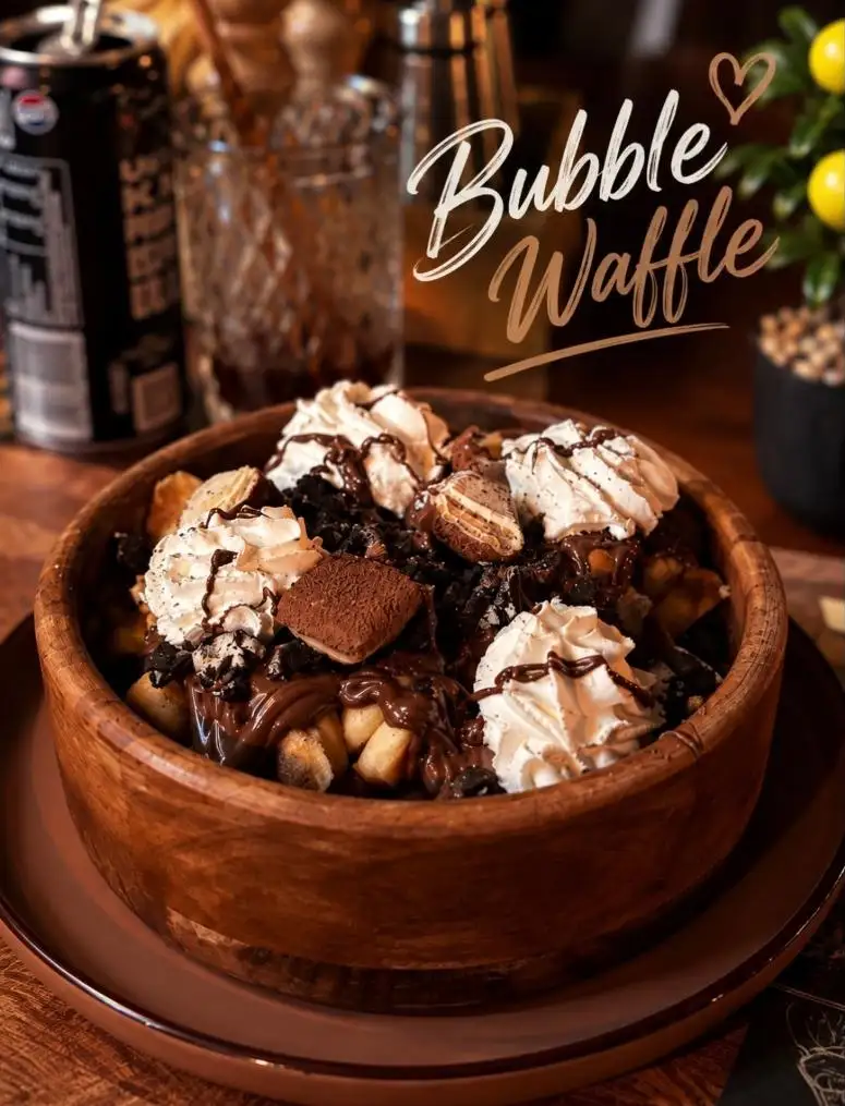 Bubble waffle sa nutelom i bananom