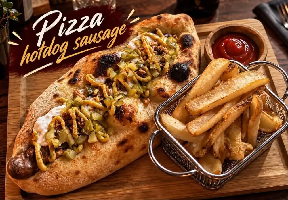 Pizza hotdog sausage sa dipster krompirom